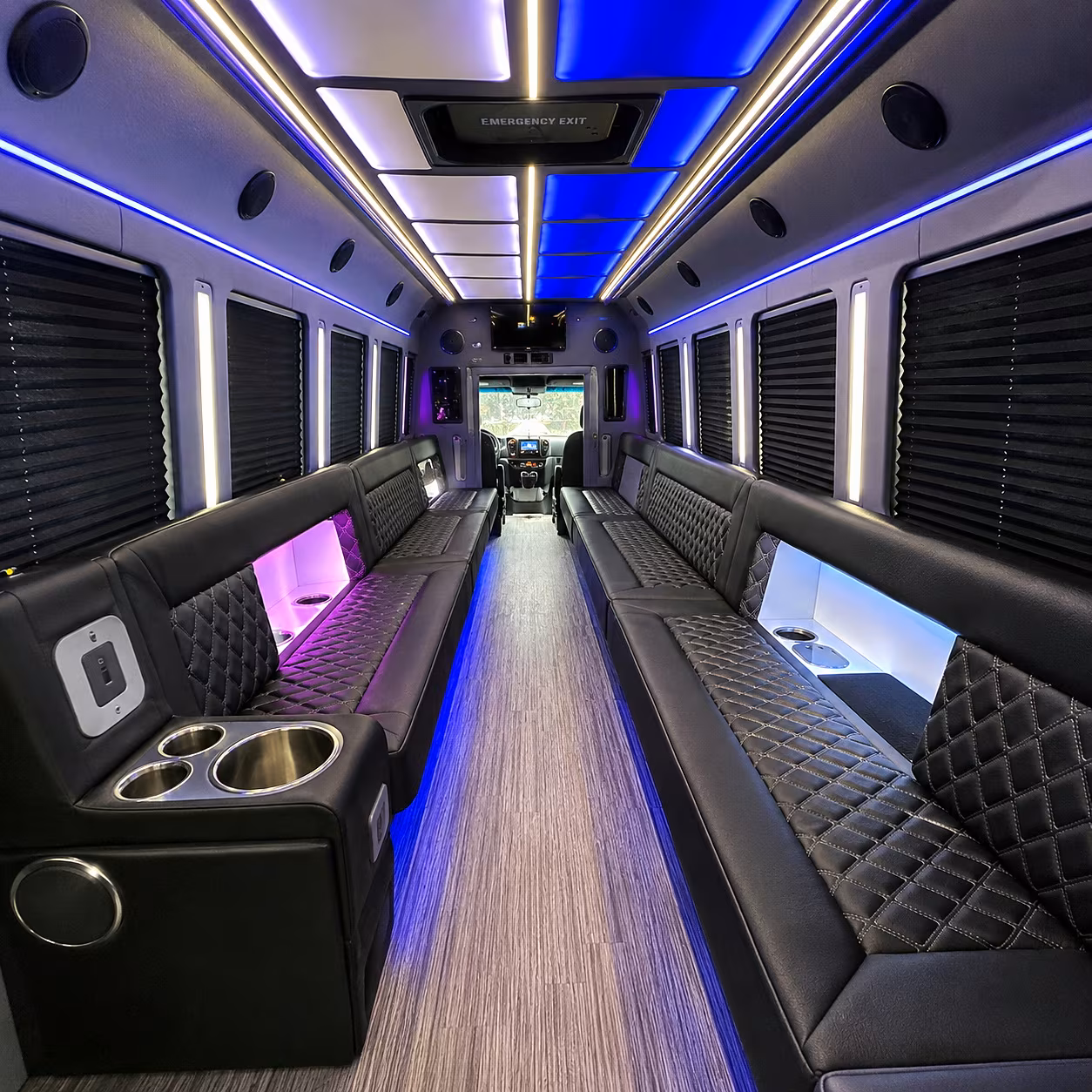 westminster party bus rental interior